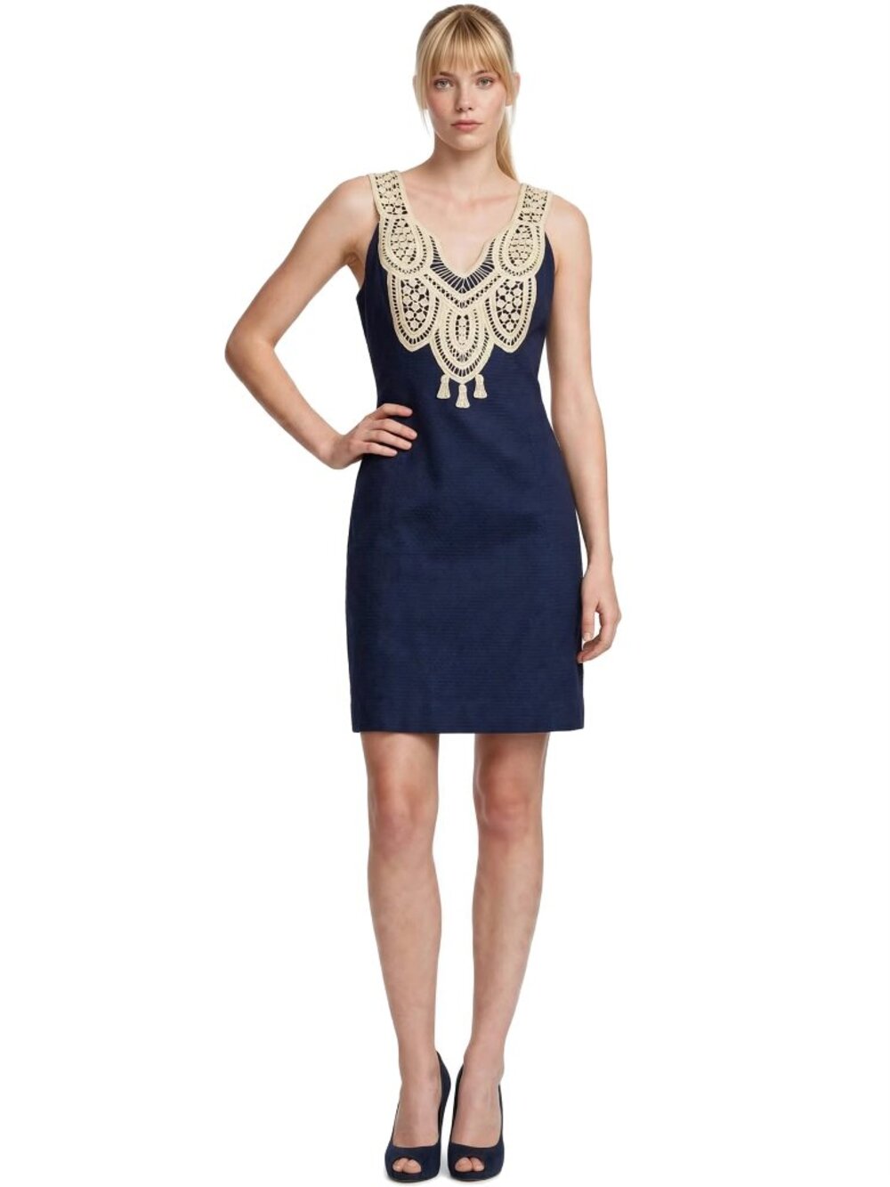 Lilly Pulitzer Dress All Cotton with Gold Appliqué Front Mini Sleeveless